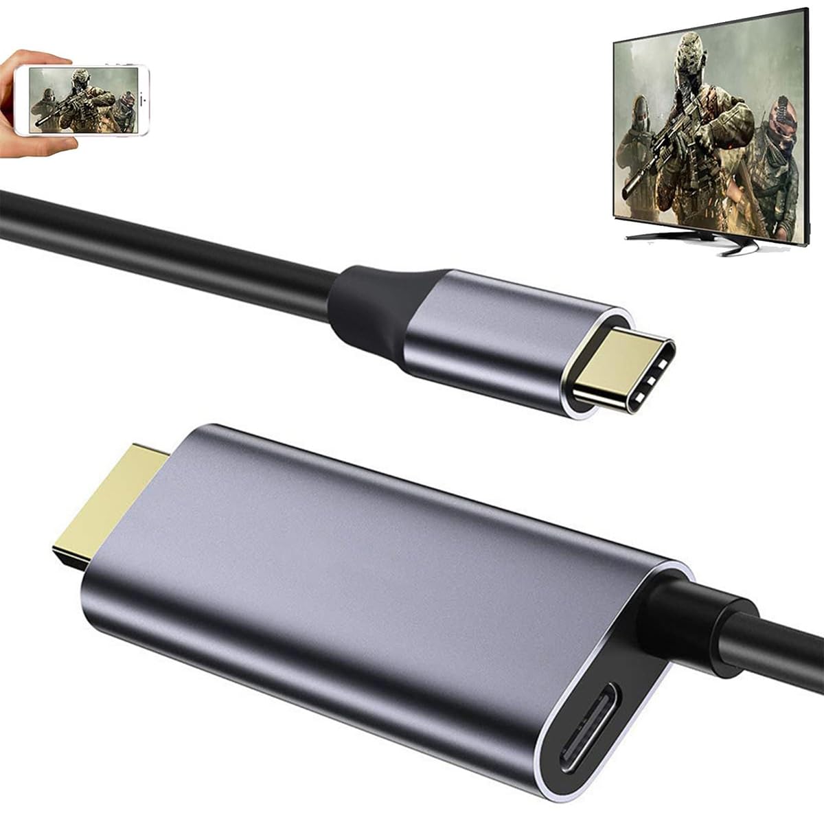 Verilux USB C to HDMI Cable 5.9ft USB C to HDMI Cable with PD 60W Charging Port Sleek Alloy Housing Design Plug and Go Universal USB C Cable to HDMI for MacBook Pro/Air, iPad Pro, iMac Verilux USB C to HDMI Cable 5.9ft USB C to HDMI Cable with PD 60W Charging Port Sleek Alloy Housing Design Plug and Go Universal USB C Cable to HDMI for MacBook Pro/Air, iPad Pro, iMac